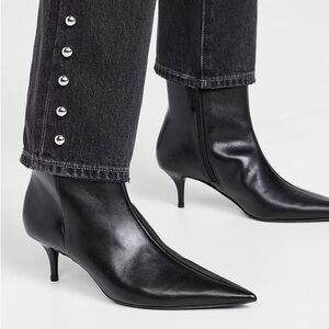 NIB Schutz Mikki black leather midi casual booties size 10